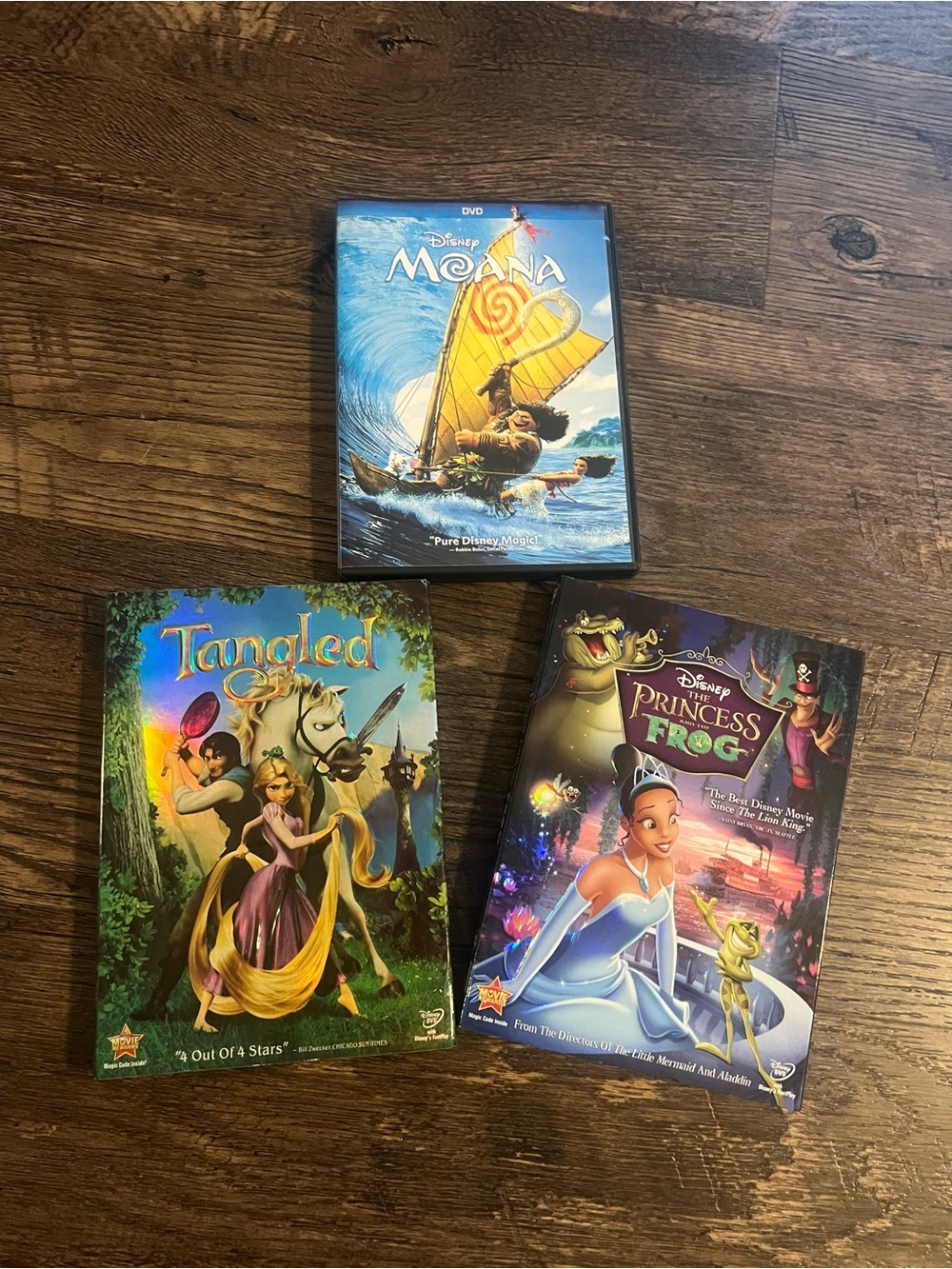 Disney Princess DVD Trio set of 3 Moana tangled princess and the frog